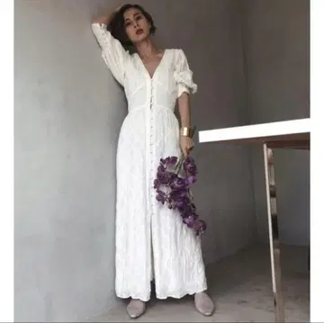Ameri MEDI CRUMPLE COTTON LACE DRESS