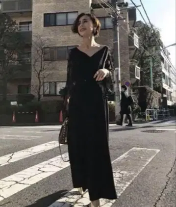AMERI ameri vintege 블랙 롱 드레스