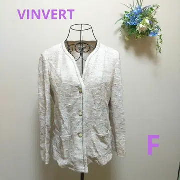 VINVERT 노카라 자켓 F 믹스 컬러 베이지 a0101