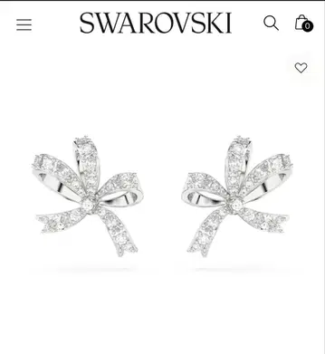 스와로브스키 리본 모티브 귀걸이