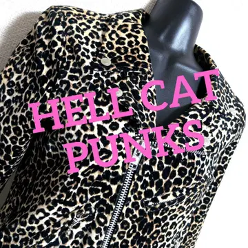 en9 HELL CAT PUNKS 표범 무늬 라이더 자켓 여성용 M