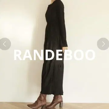 RANDEBOO 플리츠 롱 원피스 블랙 F
