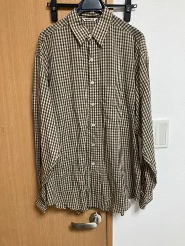 AIRY LIGHT COTTON CHECK BIG SHIRT 25ss