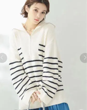 [ 새상품급 ] B:MING by BEAMS / 편직 하프 지퍼 니트