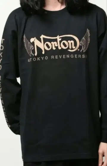 바지 모델 [ Norton 도쿄 리벤저스 콜라보 ] 롱 T 블랙