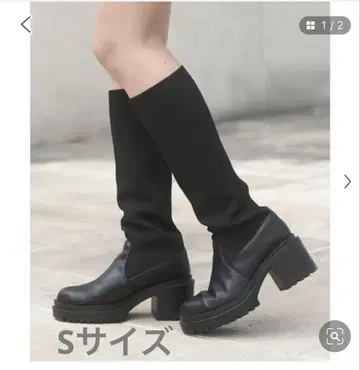 Chico 삭스 롱 청키 부츠 블랙 S 사이즈