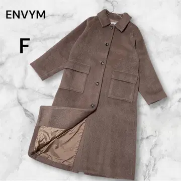 *롱 코트 빅 포켓 귀여운 브라운 F