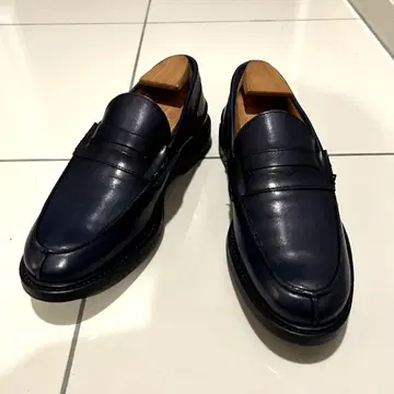 컨디션 최상 ANGELLO PALOTTA 코인 로퍼 네이비 26cm