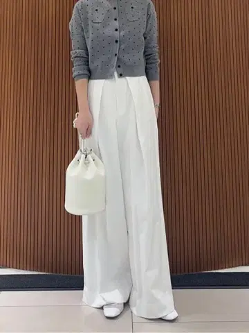 [ CABaN ] 완판템 화이트 데님 턱 와이드 팬츠 화이트 XS 사이즈