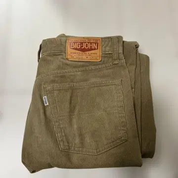 BIG JOHN 카키 코듀로이 스트레이트 팬츠