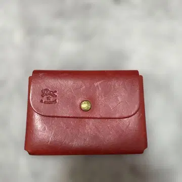IL BISONTE 빨간색 가죽 명함지갑