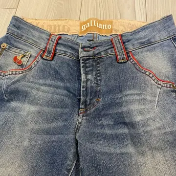 John Galliano y2k 크롭 스트레치 데님 청바지