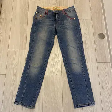 John Galliano y2k 크롭 스트레치 데님 청바지