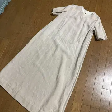 뷔르데사봉 린넨 원피스 베이지 일본제 사만사 모스모스 아이보리