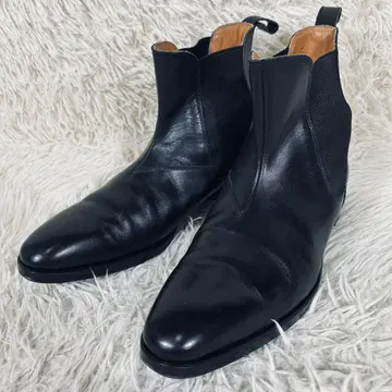Perfetto 페르페토 카프 가죽 사이드 고어 부츠 8 블랙 가죽 신발
