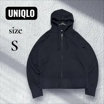 UNIQLO 유니클로 풀 집업 후드티 긴팔 블랙 (S)