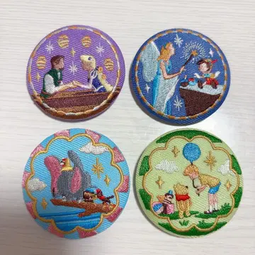 디즈니 자수 캔뱃지 4개 세트