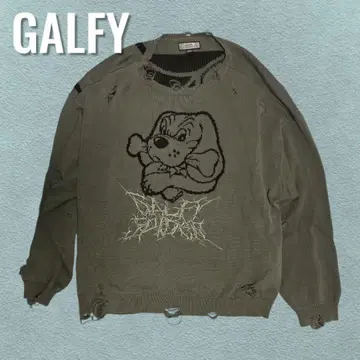 GALFY (갈피) 스파이더 염색 니트/피그먼트 가공 데미지 니트