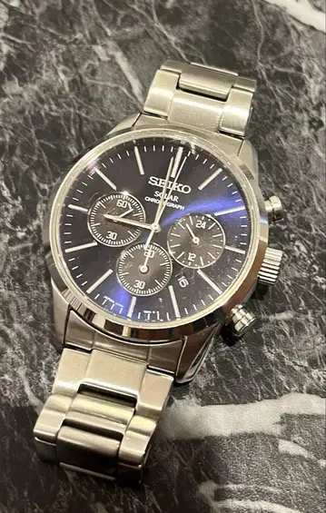 세이코 SEIKO 크로노그래프 손목시계 솔라 남성용 새상품급