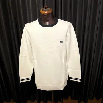 Lacoste 화이트 크루넥 스웨터