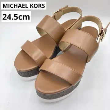MICHAEL KORS 마이클코어스 로고 통굽 샌들 브라운 24.5