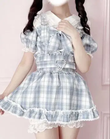 프리메로 스카이블루 체크 셋업