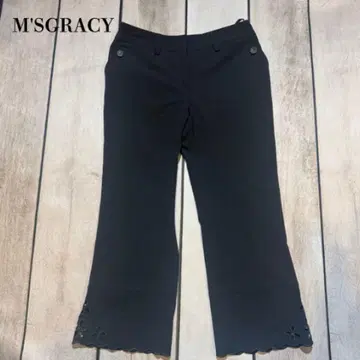 M SGRACY 팬츠 크롭 팬츠 블랙 레이스 꽃