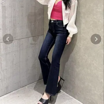 GYDA 하이웨스트 BASIC 플레어 데님 팬츠 인디고 S 사이즈