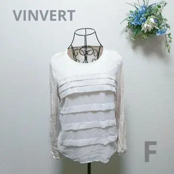 VINVERT 프릴 비즈 자수 긴팔 상의 F a0102