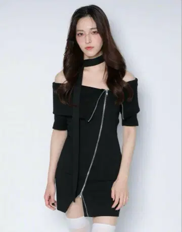 meltthelady zip up mini dress black