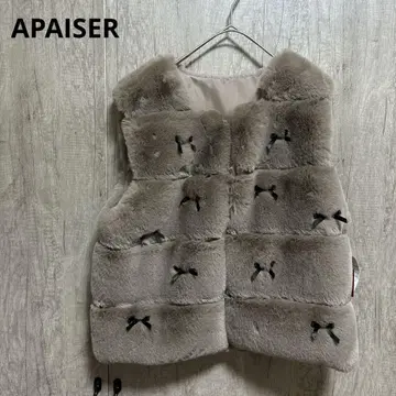APAISER 리본 포함 퍼 베스트