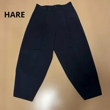 HARE 턱인 와이드 슬랙스 네이비