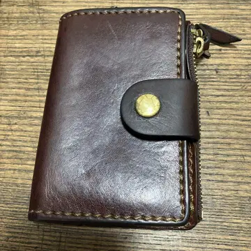 가죽 키케이스 다크 브라운 골드 지퍼