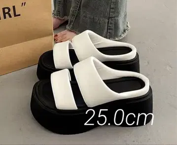 화이트 플랫폼 샌들 25cm