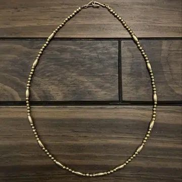 BRASS BEADS NECKLACE GOLD 44.8cm