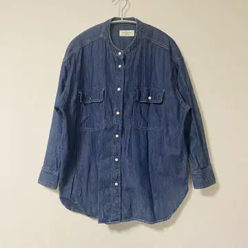 SLOBE IENA 데님 셔츠 긴팔 노카라