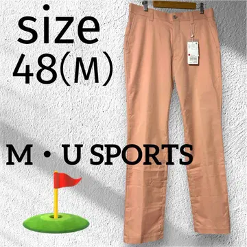 M USPORTS 일본제 미사용 새상품 남성용 골프 팬츠 핑크 뒷면 자수
