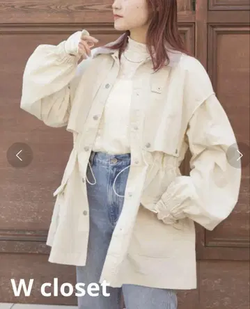 w closet 더블 클로젯 케이프 헌팅 자켓 베이지