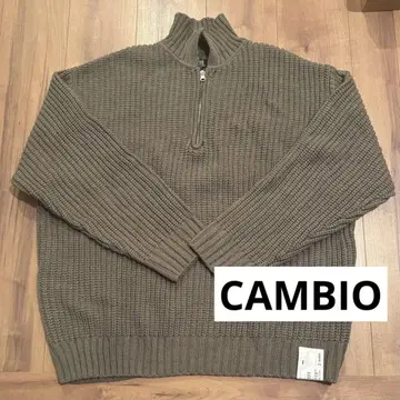 CAMBIO 브라운 집업 스웨터 M