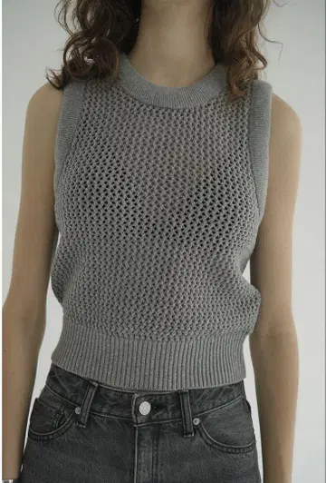 택 포함 새상품 CLANE 3D RIB MESH KNIT TOPS