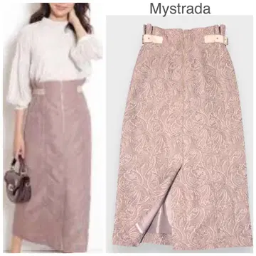 새상품급 Mystrada 자카드 타이트 스커트 38 일본제 마이 스트라다