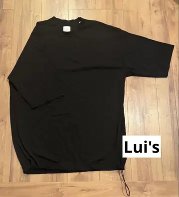 Lui's 블랙 드로우 스트링 티셔츠 F 사이즈
