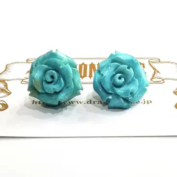 DRAGON ROSE 드래곤 로즈 터콰이즈 장미 귀걸이