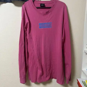 HUF XL 핑크 롱티 긴팔 셔츠 used 구제 의류 롱 기장