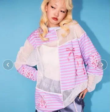 새상품 택 포함 Candystripper 리본 곰돌이 상의
