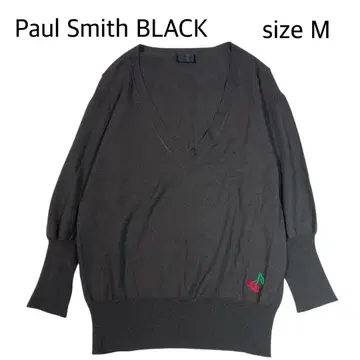 [ size M ] Paul Smith BLACK V넥 니트 체리 자수