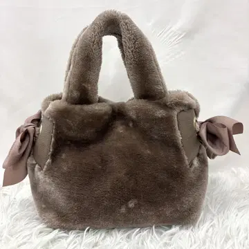 여성 인기 인조 모피 토트백 사이드 리본 포함