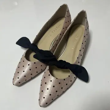 LE TALON 도트 무늬 펌프스 베이지 24.5cm