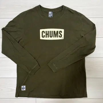 CHUMS 로고 프린트 긴팔 티셔츠 L