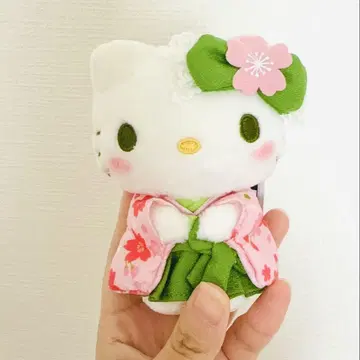 산리오 헬로키티 벚꽃 말차 기모노 마스코트 1점